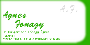 agnes fonagy business card